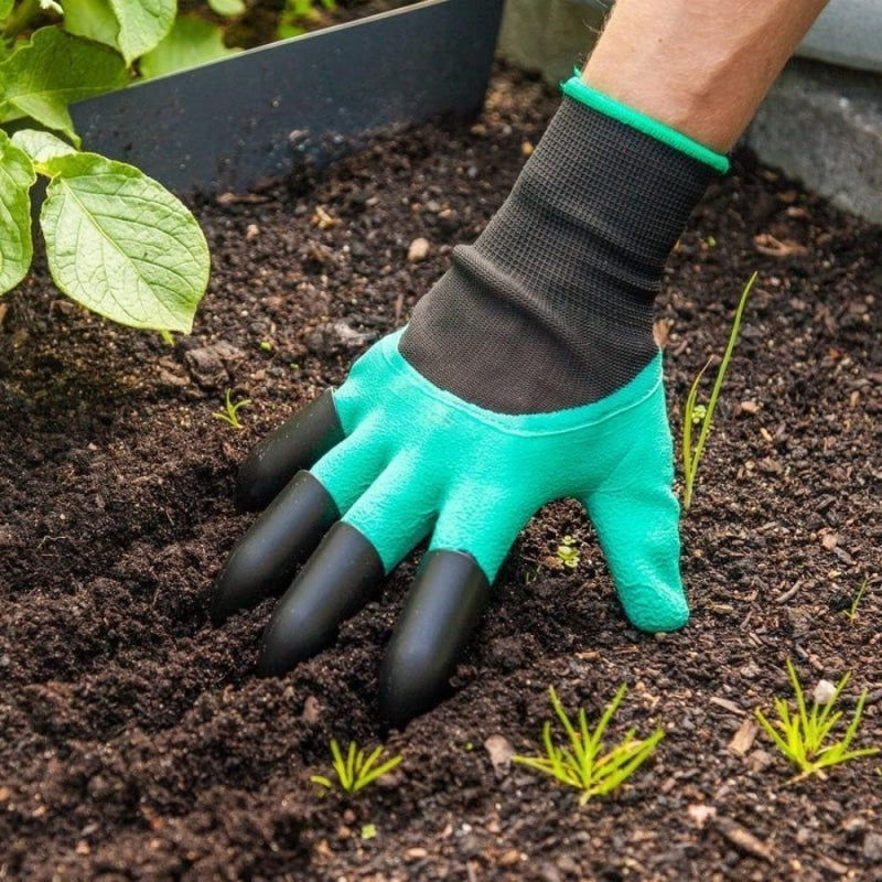 Gants de jardinage avec griffe pour creuser, planter des fleurs et des  légumes, paysage, gants de travail de jardin avec griffes du bout des  doigts