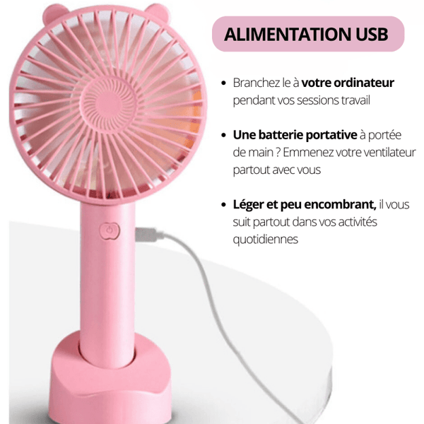 Elixir - Ventilateurs de bureau USB petit silencieux - Mini ventilateur de  bureau mignon, petit ventilateur de table personnel portable rotatif Blanc  - Ventilateurs - Rue du Commerce