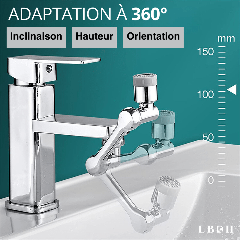 TÊTE DE ROBINET ROTATIVE UNIVERSELLE (1080°)