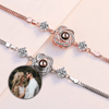 bracelet chaîne projection photo personnalisé or rose et argent