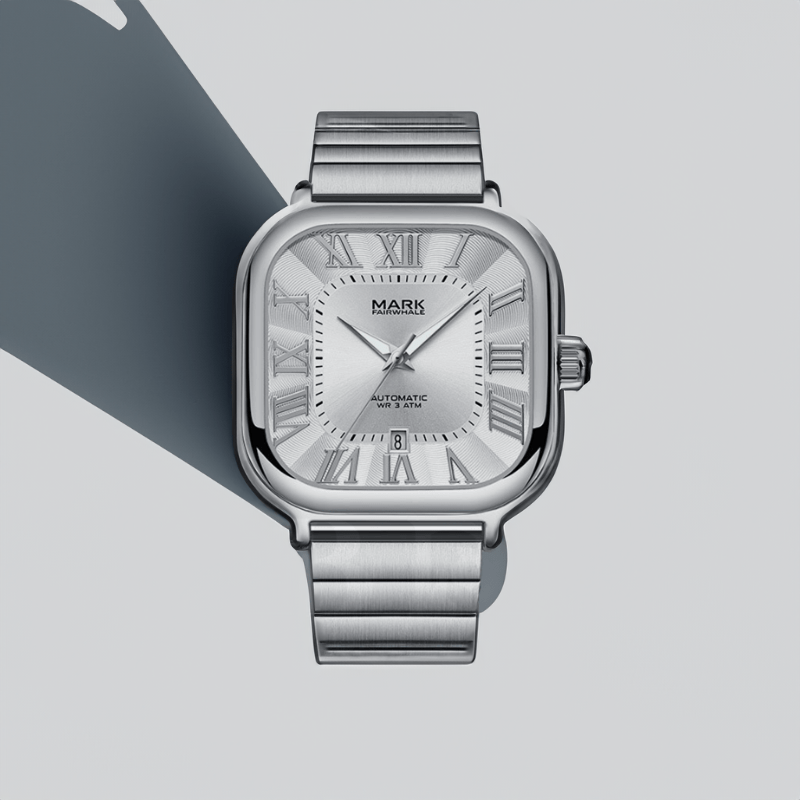 Montre Automatique Carrée argent