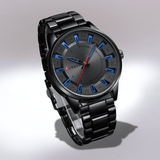 Montre Noire Homme en Acier bleue