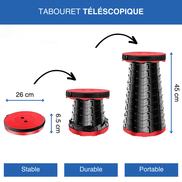 45*26CM Tabouret télescopique Tabouret Pliant Portable,Charge