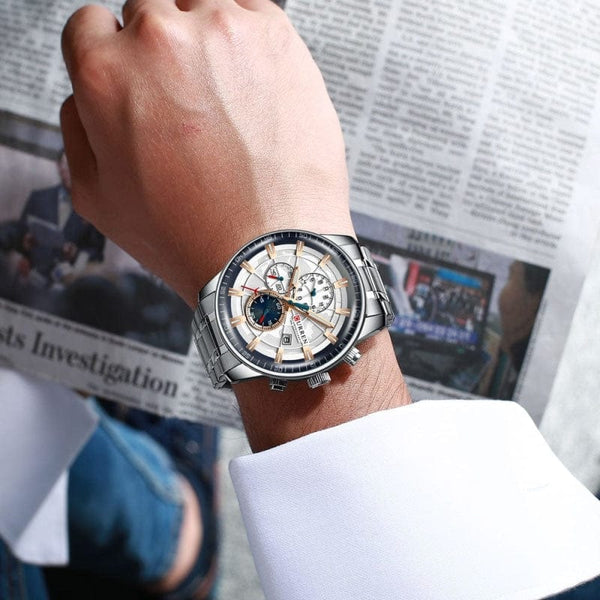 Montre Acier Homme avec Chronographe