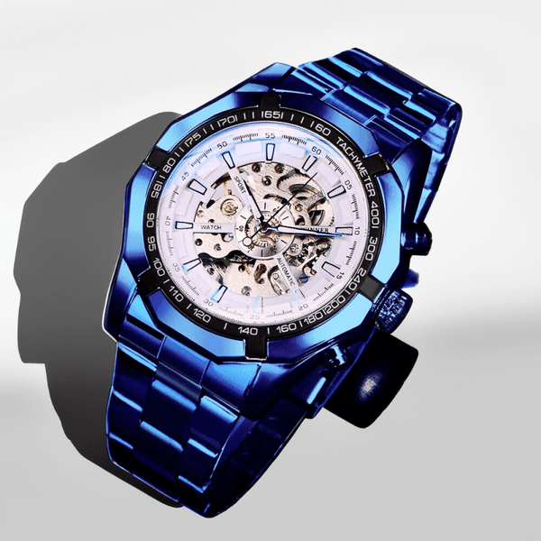 Montre Squelette Automatique Bleu