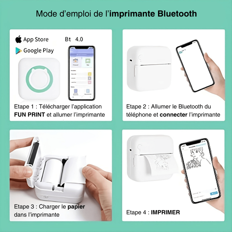 IMPRIMANTE PHOTO PORTABLE BLUETOOTH