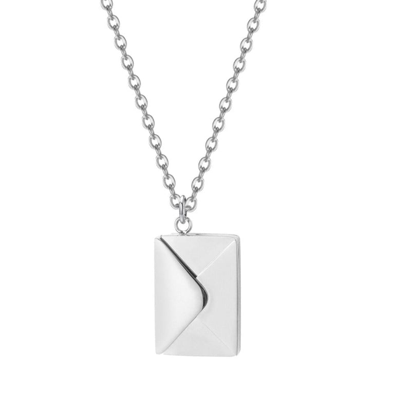 collier et pendentif enveloppe personnalisable argent