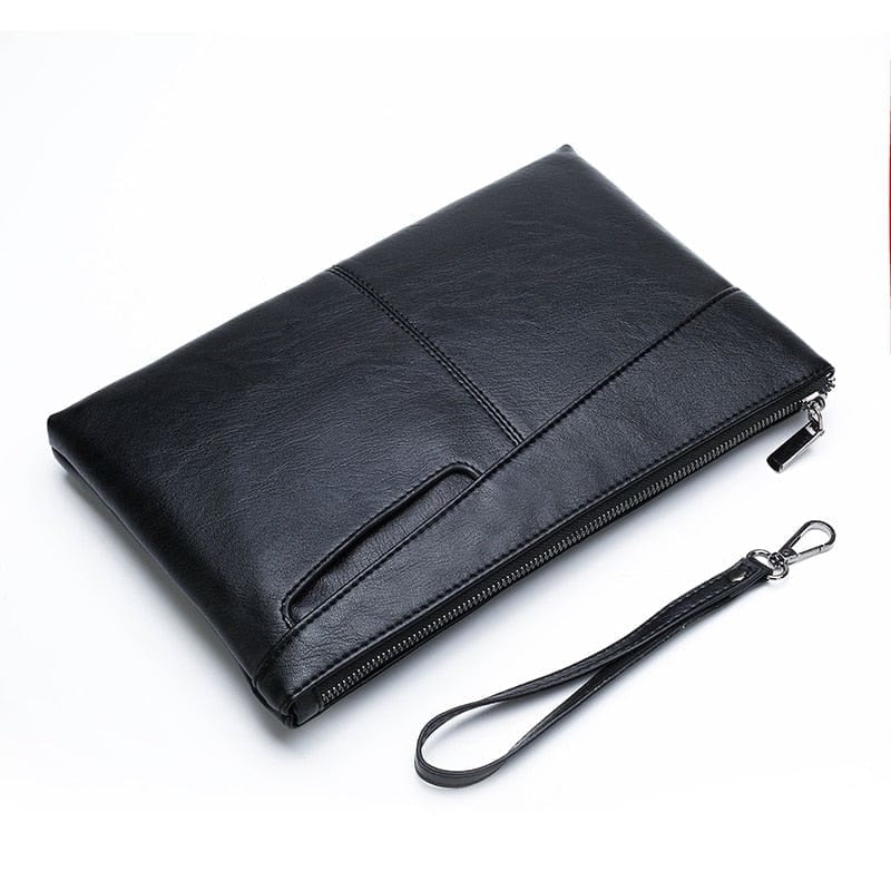 Pochette en cuir noir pour homme