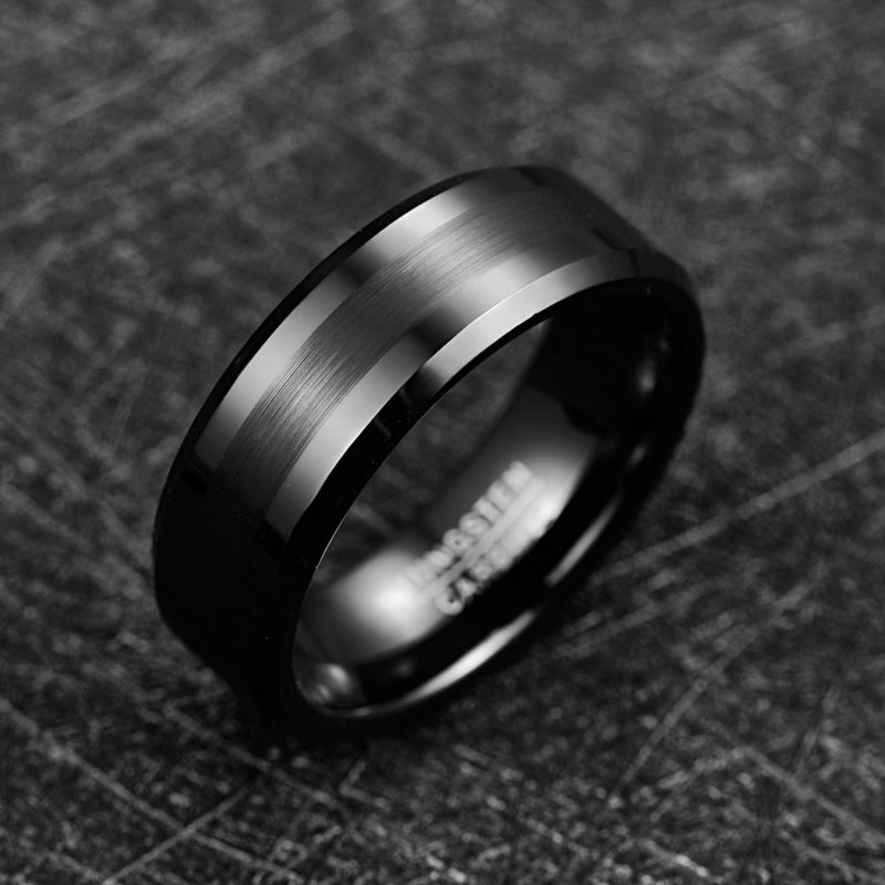 BAGUE EN TUNGSTÈNE NOIR LBDH homme