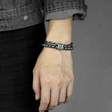 bijou-bracelet-acier-chaîne-pierres-perles-naturelles-homme-hématite